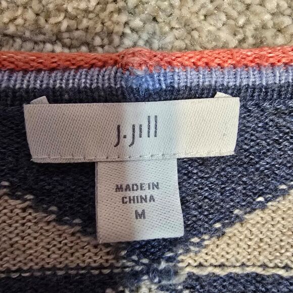 J.Jill Intarsia Aztec southwestern boho open front cardigan. - Picture 10 of 11